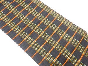 幾何学模様織出し名古屋帯